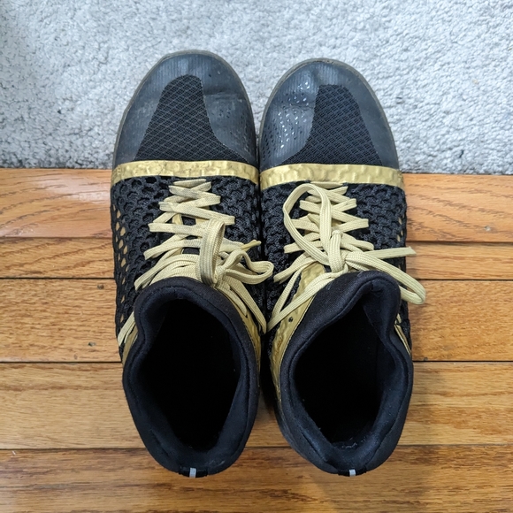 Puma gold and black geometric honeycomb hexagonal basketball sneakers size 7 - Picture 5 of 6